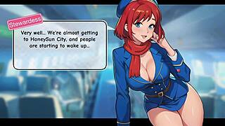honeysun gameplay part 1 awesome start with red head flight attendant