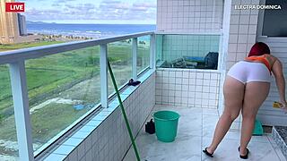 Latina Maid’s Huge Ass Gapes in Rough Voyeur Sex