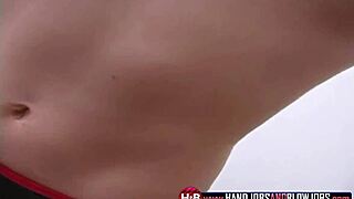 Teen slut undresses and blows POV cock