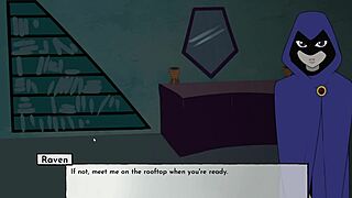 18titans part 4 - raven masturbating in cartoon game
