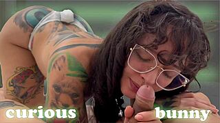 Curious bunny, smell my ass and cock?