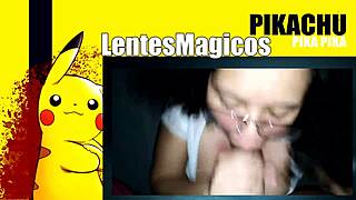 What a dirty college girl with glasses at 20 learning to suck cock!