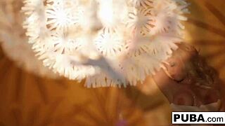 Blonde Babe Teases and Masturbates Solo in Retro Style