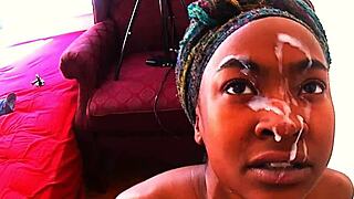 Ebony Blowbang Bathing Leads to Intense Cumshot Facial Compilation