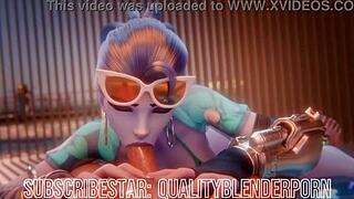 Widow Gags on Cock at Sandy Beach Scene