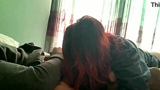 No se da cuenta que la grabo mientras me devora la verga. latina teen 18+ monster cock interracial