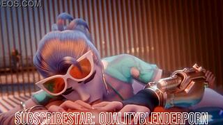 Widow Gags on Cock at Sandy Beach Scene