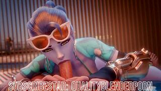 Widow Gags on Cock at Sandy Beach Scene