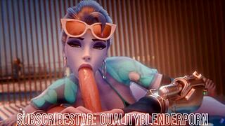 Widow Gags on Cock at Sandy Beach Scene