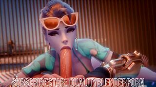 Widow Gags on Cock at Sandy Beach Scene