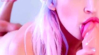 Blonde Pro Masturbation and Sloppy Blowjob in Homemade Clip