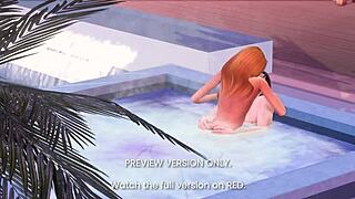 hot tub romance in 3d hentai preview