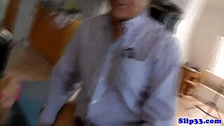 Teen model blows horny pensioner with wild abandon wow