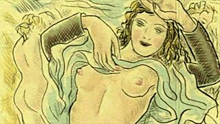 Vintage erotic drawings from retro hentai anime cartoons