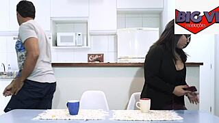 Victoria Dias, Tony Tigrão, and Big Bambu dominate with double penetration at my place