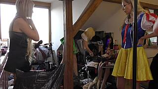 Hey, check out these hot teen 18+ cosplay girls at the party!