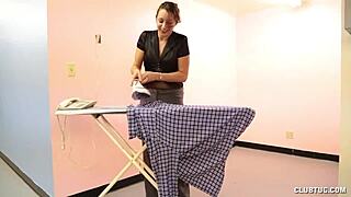 hot housewife giving handjob to big cock at home?