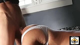 Noisy Granny Pussy Drenched in Wild Doggy Creampie