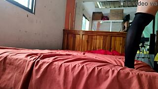 My stepbro came home while I was makin homemade porn we was bout to fuck but his wife showed up and ruined the scene