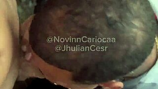 Four well-endowed twinks dominate latina in intense gay orgy