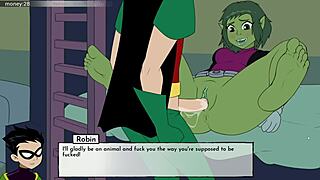 i'm watchin 18titans part 11 where raven gives a boobjob, it's so hottt