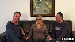 Busty German MILF Takes Two Cocks in Hardcore Group Action