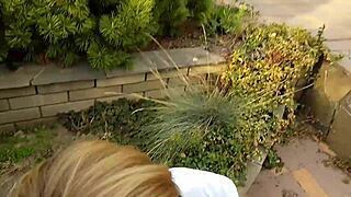 cute babe sucks monster cock and begs for cumshot