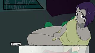 i'm watchin 18titans part 11 where raven gives a boobjob, it's so hottt