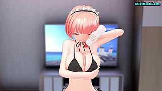 enjoying the maid service in this anime series