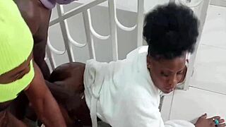 First Gangbang Under Stairs! Lick And Fuck Outdoors!