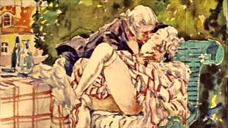 Vintage Erotic Illustration with Timeless Sensual Charm in Retro Style