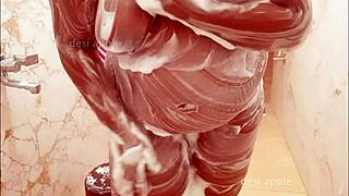 Bengali wife relaxes in a soothing bath