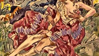 Vintage Erotic Illustration with Timeless Sensual Charm in Retro Style