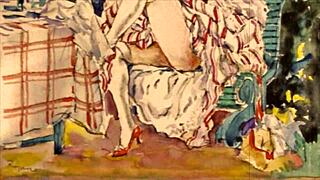 Vintage Erotic Illustration with Timeless Sensual Charm in Retro Style