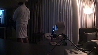 An old guy spies on his petite young lover.