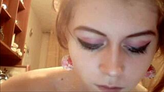 Blonde Teen Couple Has Webcam Sex With Intense Blowjob