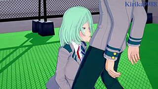 toru hagakure fucks kaoruko awata and izuku midoriya in intense creampie!