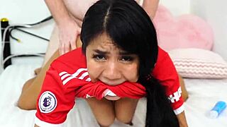 asian football fan beauty gets creampied in doggystyle and riding 😍