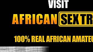 African Sex Trip Natural Ebony Beauty Rides Big White Cock