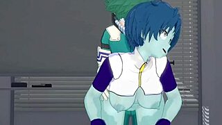 toru hagakure fucks kaoruko awata and izuku midoriya in intense creampie!