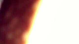 Girl pisses in underwear and pours blue soap on cock excitedly!