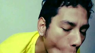 Hairy Argentinian Amateur Sucks Gay Stud's Cock