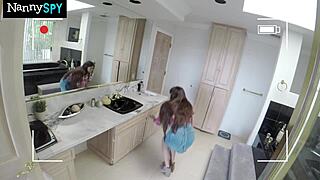 Wife discovers hubby fucking the hot nanny Adria Rae.