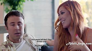 Busty redhead Lauren Phillips shocks her husband with a wild cuckold session, fulfilling his deepest fantasies in a curvy, cheating encounter.