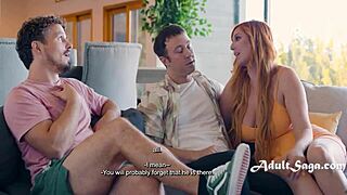 Busty redhead Lauren Phillips shocks her husband with a wild cuckold session, fulfilling his deepest fantasies in a curvy, cheating encounter.