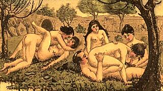 Vintage erotic drawings tell a story of desire