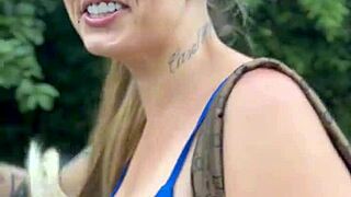 Showing Off Ass and Pussy in Public Market for Manager!