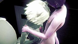 Furry Cat Boys in Public Toilet Sissy Crossdress Sex