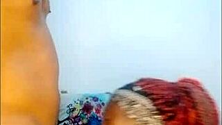 Colombian couple live cam show with big cock