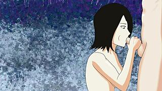 mikasa gives head and gets nailed in the cave